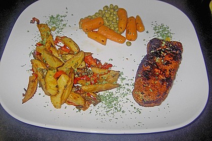 Kartoffelspalten mit Honig - Senf - Marinade 4