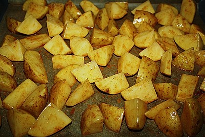 Kartoffelspalten mit Honig - Senf - Marinade 11