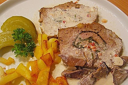 Gefüllter Hackbraten mit Champignonsauce 1