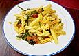 Penne mit Chorizo und Rucola