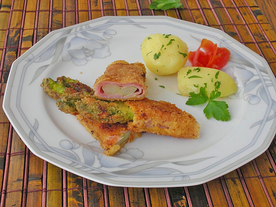 Panierte Schinken - Spargelröllchen (Rezept mit Bild) | Chefkoch.de