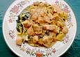 H&auml;hnchenragout al parmigiano auf Spinat - Fettuccine