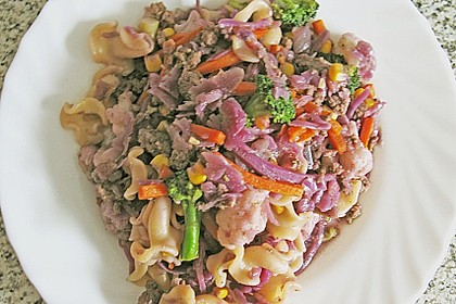 Rotkohl - Hack - Nudeln 3