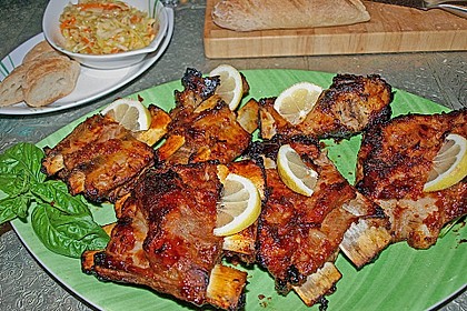 Spareribs vom Kalb in fruchtig - scharfer Marinade