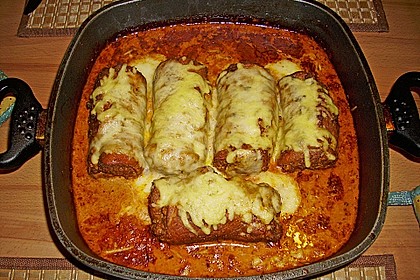 Überbackene Schweinerouladen