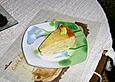 Bananen - K&auml;sekuchen mit wei&szlig;er Schokolade