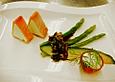 Terrine von der ger&auml;ucherten Lachsforelle mit gr&uuml;nem Spargel