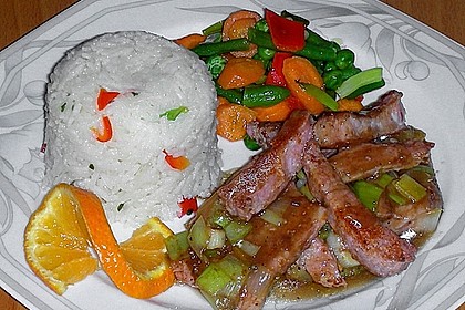Pfannenger&uuml;hrtes Schweinefleisch mit Ingwer