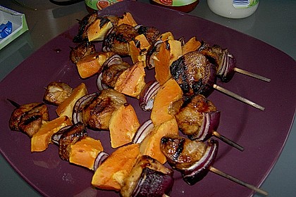 Papaya - Hähnchen - Spieße für den Grill 2