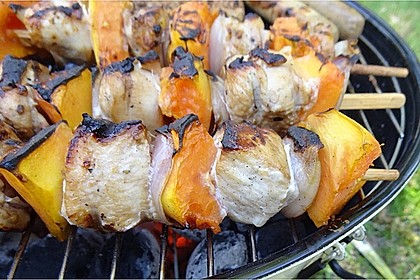 Papaya - Hähnchen - Spieße für den Grill 5