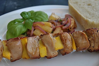 Papaya - Hähnchen - Spieße für den Grill 1