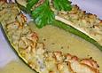 Zucchini, gef&uuml;llt mit Gorgonzola - Kartoffelbrei
