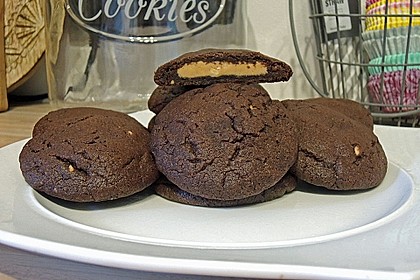 Schoko - Cookies mit Erdnussbutter - Füllung 3