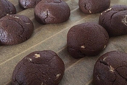 Schoko - Cookies mit Erdnussbutter - Füllung 8