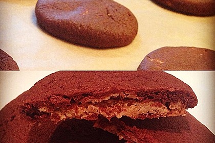 Schoko - Cookies mit Erdnussbutter - Füllung 5