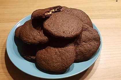 Schoko - Cookies mit Erdnussbutter - Füllung 10