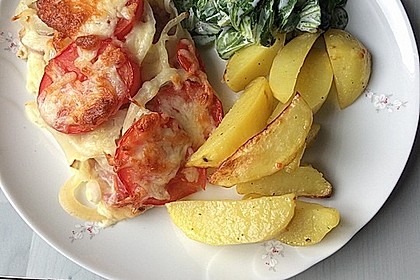 Überbackene Putenschnitzel nach Südtiroler Art