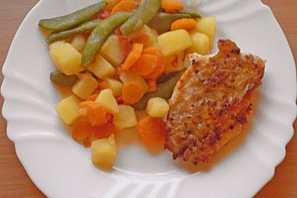 H&auml;hnchenbrust mit Curry-Gem&uuml;se