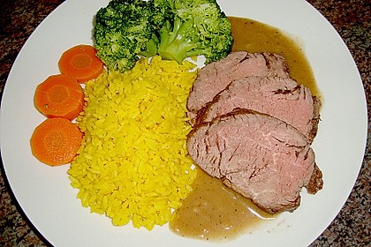 Lammfilet mit Safranreis und Babym&ouml;hren