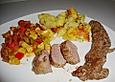 Lammmedaillons auf Ratatouille mit Parmesan - Gnocchi