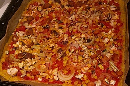 Polenta - Gem&uuml;seschnitten im Pizzaformat
