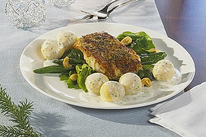 Kabeljau an Prosecco - Kr&auml;uter - Kn&ouml;deln