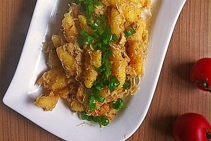 Schupfnudeln mit Sauerkraut und Speckwürfeln 5