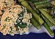 Kr&auml;uter - Couscous mit Spargel und Mascarpone - Limetten - Sauce