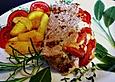Hackbraten mit Tomaten und Mozzarella &uuml;berbacken und Ofenkartoffeln