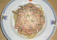 Spaghetti mit Zucchini - Ricotta - Tomatensauce