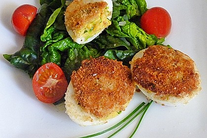 Eier gefüllt und gebraten