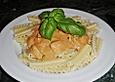 Tomaten - Frischk&auml;se - So&szlig;e mit H&auml;hnchenstreifen