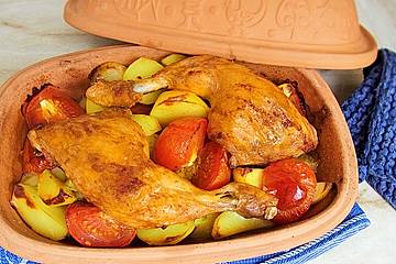 Hähnchen - Tomaten - Zwiebel - Kartoffel - Topf
