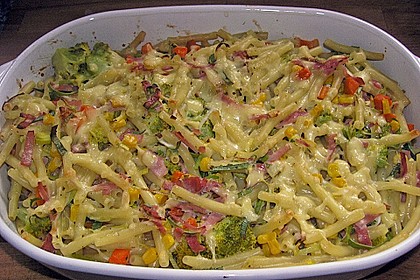 Makkaroni - Schinken - Auflauf mit Gem&uuml;se 5