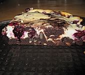 Blaubeer - K&auml;sekuchen - Brownies (Bild)