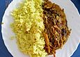 Curry - Reis mit scharfer China - Sauce