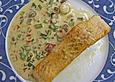 Fischfilets mit Zwiebel - Chili - Sahne - Sauce