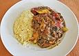 Arabische Hackfleisch - Gem&uuml;se - Pfanne mit Couscous