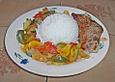 Bunte Gem&uuml;sepfanne mit Putenschnitzel