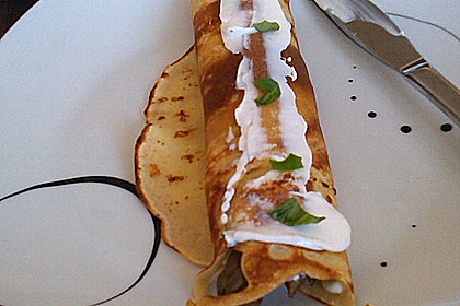 Spargel in Parmesancrêpes 5