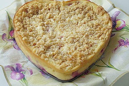 Himbeer - Mascarpone - K&auml;sekuchen mit Kokos - Knusperstreusel 1