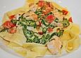 Lachs - Spinat - Pfanne mit Tagliatelle