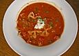 Frische Tomatensuppe mit Glasnudeln