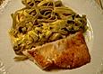 Fischfilet mit Porreegem&uuml;se und Tagliatelle