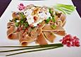 Steinpilzsauce mit Ziegenk&auml;se - Walnuss - Topping
