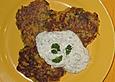 M&ouml;hren - Kartoffel - Puffer mit Kr&auml;uterdip