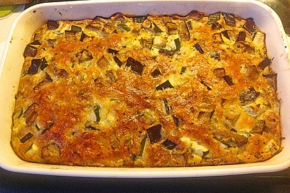 Aubergine - Zucchini - Frittata mit Käse 2