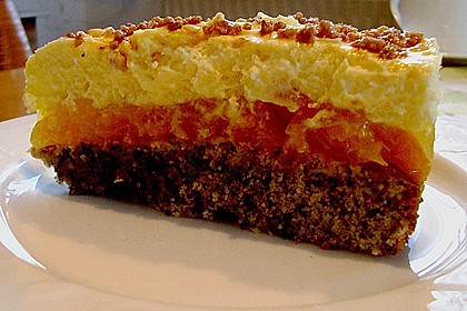Illes super schneller Mohnkuchen ohne Boden mit Paradiescreme und Haselnusskrokant 10