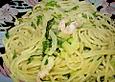 Pasta mit gr&uuml;nem Gem&uuml;se und Krabben