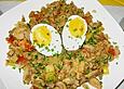 lles fixer, warmer Linsensalat mit Lauch und Champignons